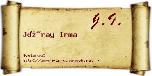 Járay Irma névjegykártya